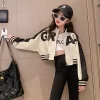 Girls Fashion Jacket 2024 New Teen Spring Autumn Coats Kids Letter Zipper Trends Windbreaker 4-14 Years Children Casual Clothing