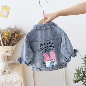 Fashion Cartoon Daisy Denim Jacket For Girls Coat Spring Autumn Children Outerwear Kids Casual Jackets Costume 2-7 Years